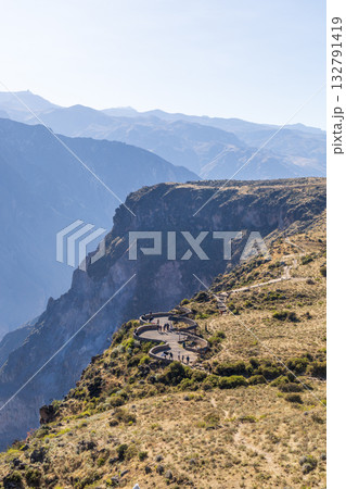Aerial view of the Colca canyon in Arequipa Aerial view of the Colca canyon in Arequipa 132791419