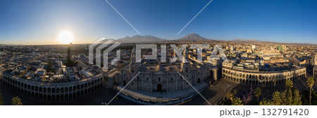 Aerial view of the city of Arequipa from the Plaza de Armas. Aerial view of the city of Arequipa from the Plaza de Armas. 132791420