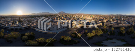 Aerial view of the city of Arequipa from the Plaza de Armas. 132791430