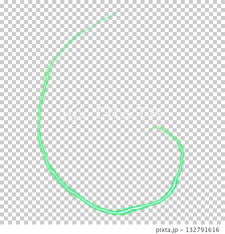 Green electric spiral energy line on transparent background Green electric spiral energy line on transparent background 132791616