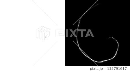 透明背景と黒背景の電気スパイラルエネルギーライン 132791617