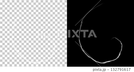 透明背景と黒背景の電気スパイラルエネルギーライン 132791617