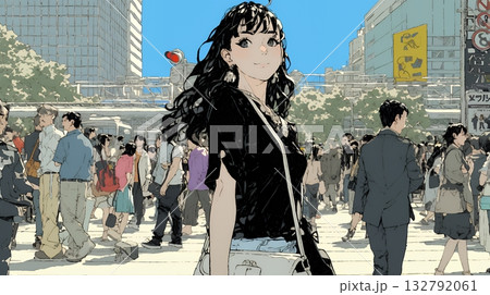 ビジネスフェアに参加しているビジネスウーマン