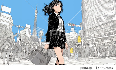 ビジネスフェアに参加しているビジネスウーマン