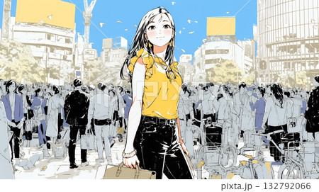 ビジネスフェアに参加しているビジネスウーマン