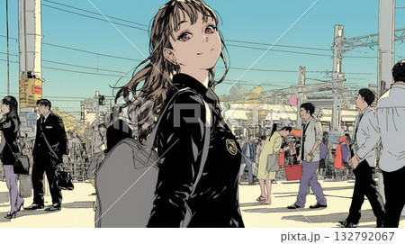 ビジネスフェアに参加しているビジネスウーマン