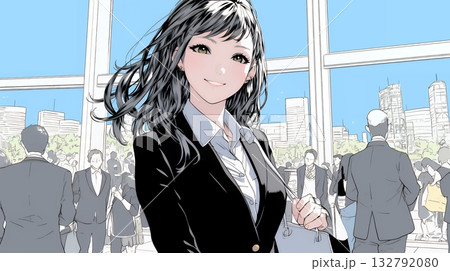 ビジネスフェアに参加しているビジネスウーマン