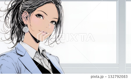 ビジネスフェアに参加しているビジネスウーマン