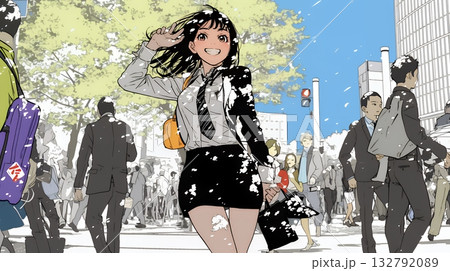 ビジネスフェアに参加しているビジネスウーマン