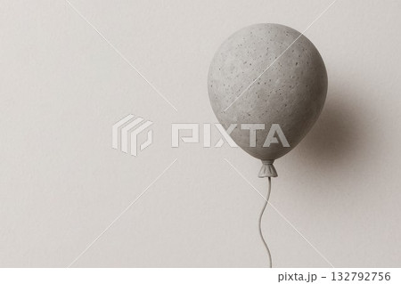 Concrete ball on a string. Space for text. Concrete ball on a string. Space for text. 132792756