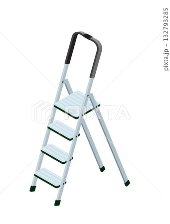 Isometric stepladder isolated on white background Isometric stepladder isolated on white background 132793285