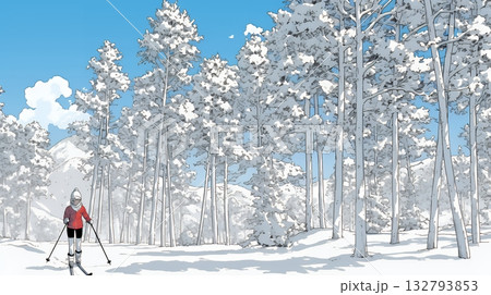 クロスカントリースキーをしている女性