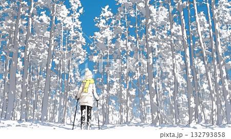 クロスカントリースキーをしている女性