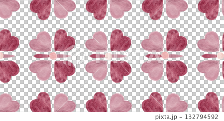 Seamless pattern of silhouettes of pink wildflowers. Floral ornament. Rectangular design element. Watercolor texture. Ideal for tablecloths, fabric designs, wallpaper, tableware and other items 132794592