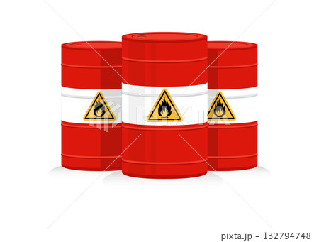 Group of red oil drums isolated stock illustration Group of red oil drums isolated stock illustration 132794748