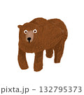 正面を向いたクマのゆるいかわいいイラスト 132795373
