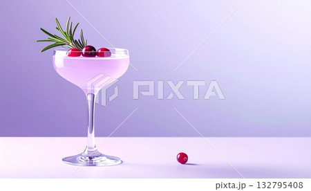 淡いラベンダーグラデとローズマリーカクテルの冬の香り 132795408