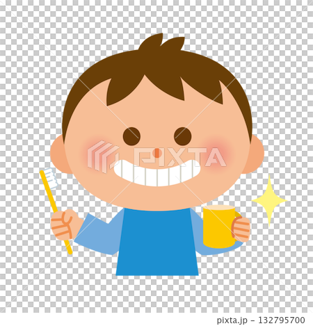 Child with toothbrush 132795700