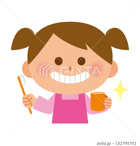 歯ブラシを持った子供 歯ブラシを持った子供 132795701