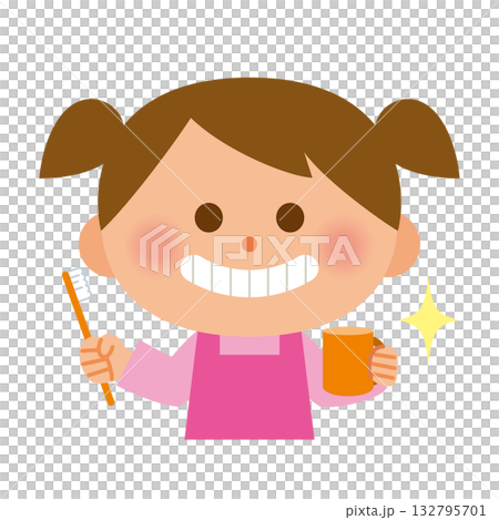 歯ブラシを持った子供 歯ブラシを持った子供 132795701