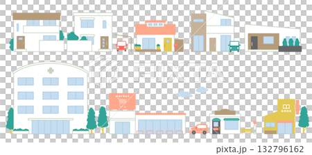 房屋和商店 - 城市景觀建築套裝 房屋和商店 - 城市景觀建築套裝 132796162