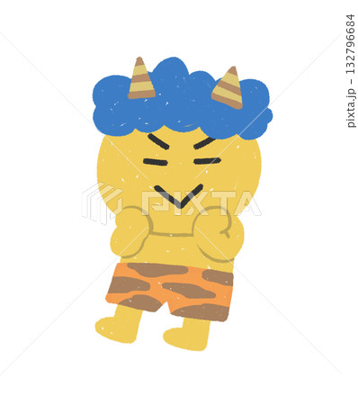 かわいい黄鬼のイラスト 132796684