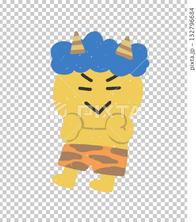 かわいい黄鬼のイラスト 132796684