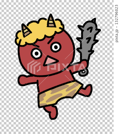 Cute red demon illustration 132796823