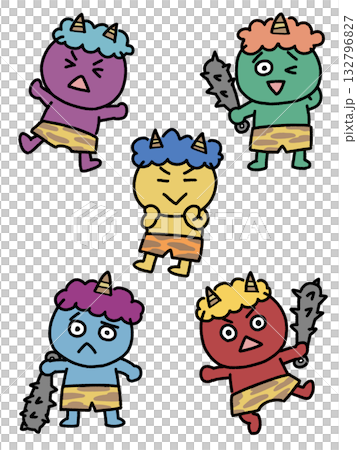 かわいい鬼のイラストセット 132796827
