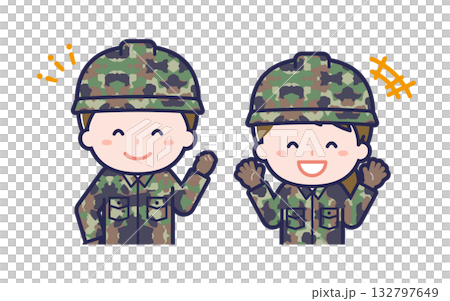 自衛隊/兩人/一男一女 02 自衛隊/兩人/一男一女 02 132797649