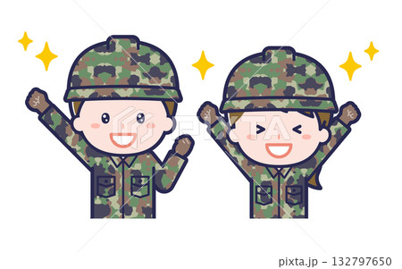 自衛隊員/2人組/男女 03 自衛隊員/2人組/男女 03 132797650