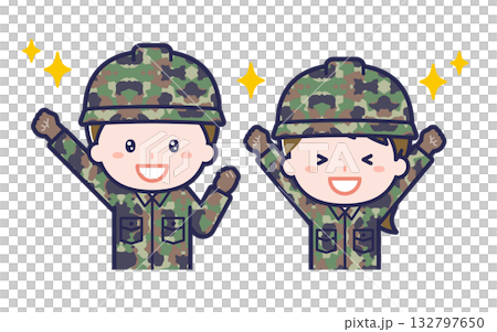 自衛隊/兩人/一男一女 03 自衛隊/兩人/一男一女 03 132797650