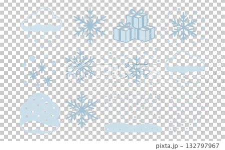 雪の結晶の可愛いアイコンセット 132797967