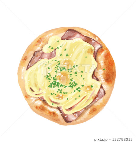 水彩で描いたベーコンマヨパン 水彩で描いたベーコンマヨパン 132798013