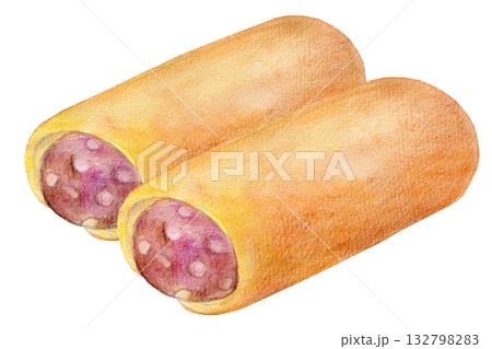 水彩イラスト　手描きイラスト　あんまき 132798283