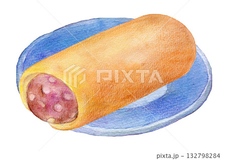 水彩イラスト　手描きイラスト　あんまき 132798284