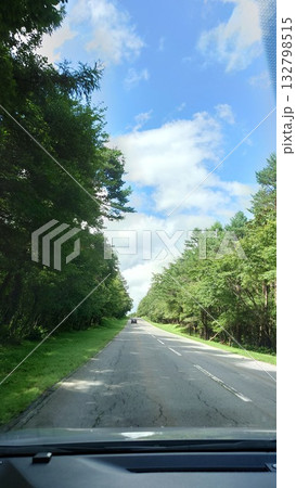 緑に囲まれた道 132798515