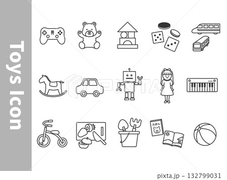 シンプルなおもちゃアイコンセット 132799031