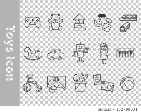 Simple toy icon set 132799031