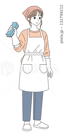 掃除する女性02 132799212