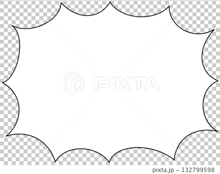 Simple black and white surprised speech bubble frame Simple black and white surprised speech bubble frame 132799598