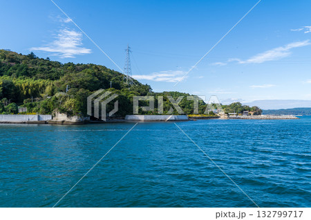 日本三景の松島の石浜漁港の風景 日本三景の松島の石浜漁港の風景 132799717