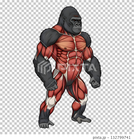 Gorilla anatomy illustration design. Gorilla anatomy illustration design. 132799741