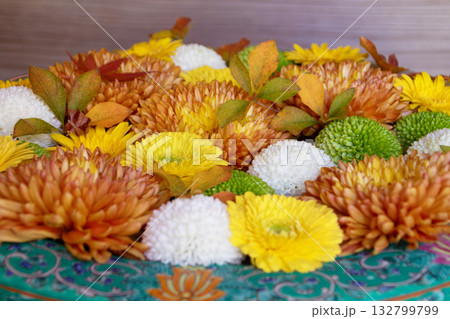 鎌倉 　一条恵観山荘の花手水 132799799