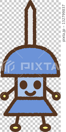 キャラクター風の単品アイコンイラスト　画鋲 132799837