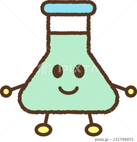 キャラクター風の単品アイコンイラスト　三角フラスコ 132799855