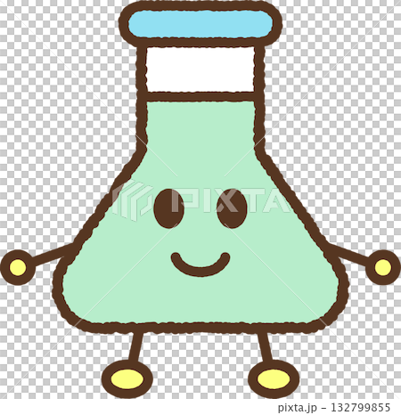 キャラクター風の単品アイコンイラスト　三角フラスコ 132799855