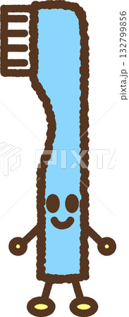 キャラクター風の単品アイコンイラスト　歯ブラシ 132799856