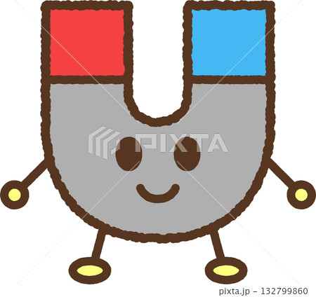 キャラクター風の単品アイコンイラスト U字磁石 キャラクター風の単品アイコンイラスト U字磁石 132799860