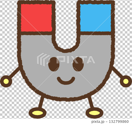 人物風格單一圖示插圖：U形磁鐵 132799860